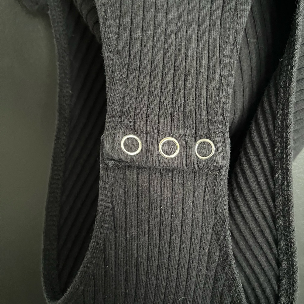 Black Ribbed Bodysuit - Picture 3 of 4
